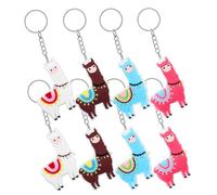 Gatuida 8pcs Cartoon Alpaca Keychain Cute PVC Animal Pendant for Party Favors Decorative Bag Charm Key Ornament in Blue Pink White