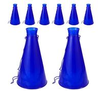 Gatuida 8pcs Cheering Horn: Plastic Mini Megaphone - Cheerleader Shouting Cone - Director Prop Loudspeaker for Football Match Microphone Sports Blue