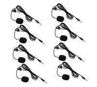 Gatuida 8pcs Clip-on Lavalier Microphones for Phone, Pvc Wired Clip Mic Set in Black, Professional Microphone Kit for Recording, Teaching, Interviewing, and Guiding