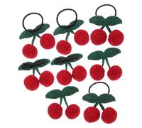 Gatuida 8pcs Cute Cartoon Cherry Hair Ties for Girls Mini Cherry Hair Clips Elastic Ponytail Holders Decorative Accessories for Boy Girl