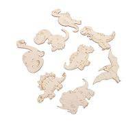 Gatuida 8pcs DIY Dinosaur Design Wood Chips for Kids, Easy to Colour Hand-Painted Wooden Craft Toys, Creative and Decorative Dinosaur Shaped Pieces for Painting and Crafting