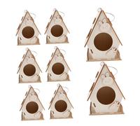 Gatuida 8PCS DIY Wooden Birdhouse Kit for Unfinished Bird Houses for Painting and Graffiti Educational Craft for Family Bonding Garden Balcony and Creative Exploration