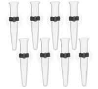 Gatuida 8pcs Floral Water Tubes w/Suction Cups Plastic Flower Stem Holders Wall Mounted Decorative Test Tube Vases for Gardening Fresh Orchid Rose Single Plant Hydration Window Display Indoor Decor