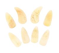 Gatuida 8pcs Guzheng Finger Picks Nail Covers Small Concave Design Light Yellow Guzheng Supplies Protective Fake Nails for Instrument Playing and Practice