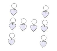 Gatuida 8pcs Heart Shaped Sublimation Blank Key Rings for DIY Crafts Heat Transfer Key Chain Pendants for Personalization and Ideas