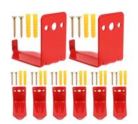 Gatuida 8pcs Heavy Duty Iron Fire Extinguisher Holder for 20lb Extinguishers with L-Shaped Wall Hook and Slanted Holes, Deformation-Free Mount for Shop and Cabinet Use