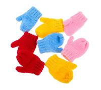 Gatuida 8Pcs Mini Dollhouse Knit Gloves Soft Yarn Doll Accessories for DIY Crafting Decorating Adorable Miniature Knit Gloves for Dolls for Dress Up Creative Play