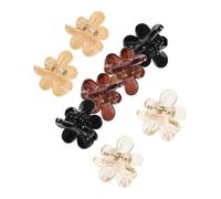 Gatuida 8pcs Mini Flower Hair Claw Clips for Thick and Thin Hair Durable Plastic Rhinestone Small Jaw Clips in Transparent Caramel Black Secure Hold for Daily Use and Styling