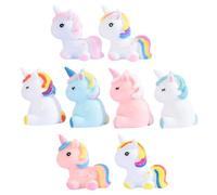 Gatuida 8Pcs Mini Resin Unicorn Figurines Cute Miniature Animals for Bonsai Decoration Colorful Tiny Unicorn Models Craft Ornaments for Lawn and Terrarium Display