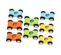 Gatuida 8pcs Mini Wooden Racing Car Smooth Burr Pull Back Vehicles for Educational Hand Eye Coordination and Cognitive Development Playset Colors