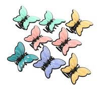 Gatuida 8pcs Non Slip Butterfly Hair Claw Clips for Thick Hair Matte Finish Shark Jaw Clips for Women Random Color