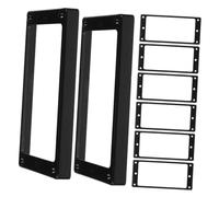 Gatuida 8pcs Pickup Frame Humbucker Pickup Mounting Ring for Electric Bass Guitar, Plastic Black Curved Slant Edge, DIY Guitar Replacement 4x1.8x0.3"