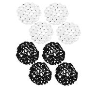 Gatuida 8pcs Professional Rhinestone Hair Network Invisible Knit Hairnets for Dancers Hair Accessories Elastic Bun Covers for Ballet Dance and Updos