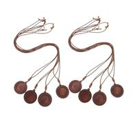 Gatuida 8pcs Round Wood Bezel Tray for DIY Pendant Making Empty Photo Bracket Necklace Settings Hollow Floral Pattern Wood Pendant Base for Jewelry Craft and Charms