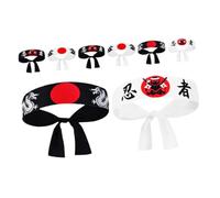 Gatuida 8pcs Samurai Japanese Headband Versatile Bandana for Karate Cosplay and Cooking Accessory for Individual Style Expression and Authenticity