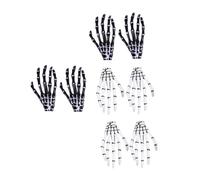 Gatuida 8pcs Skeleton Hand Bone Hair Clip Spooky Bobby Decorative Trick Clips LED Halloween Banner Bones Shape Skeleton Decor Decorations Scary Skull Claw Hairpins Plastic