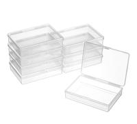 Gatuida 8Pcs Small Clear Plastic Storage Boxes with Lids Versatile Organizers for Playing Cards Jewelry and Small Items Durable Compact Design