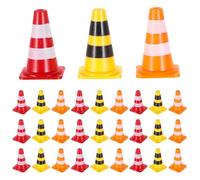 Gatuida 90pcs Mini Traffic Cones Model: Roadblocks Simulation Toy - Plastic Road Cone Playset For Kids Diy Road Sign Traffic Safety Education