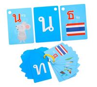 Gatuida 90Pcs Thai Language Educational Flash Cards for Double Sided Vocabulary Study Cards with Pictures to Enhance Memory and Concentration Suitable for Preschoolers