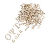 Gatuida 96pcs Greek Wooden Alphabet Letters Natural Wood Pieces with Smooth Edges for Educational Crafts DIY Learning Tiles for Home Classroom and Outdoor Activities