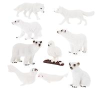 Gatuida 9Pcs Arctic Animal Figurines Realistic Polar Sea Creatures Desktop Decorations Educational Birthday Cake Toppers for Imaginative Play and Learning