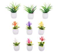 Gatuida 9pcs Dollhouse Plant Miniature Succulents: Tiny Potted Plants Model Artificial Flowerpot Greenery Model For Dollhouse Garden Decorations Living Room