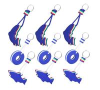 Gatuida 9pcs Floating Keyring Cartoon Water-themed Key Floats with Dolphin Shark Lifebuoy Designs Anti-lost Boat Keychain for Boating Surfing Swimming