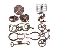 Gatuida 9Pcs Metal Brain Teaser Puzzles for Adults Sensory Mind Games with Unique Lock Designs Analytical Thinking and Problem-solving Wear-resistant Metal for Creative Exploration and