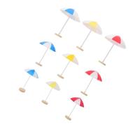 Gatuida 9pcs Mini Beach Umbrella Plastic Miniature Parasol for Dollhouse Outdoor Furniture Fairy Garden Bonsai Tabletop Decorations Small Medium Large Patio Shade