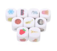 Gatuida 9pcs Multifunctional Storytelling Dice with Vibrant Illustrations for Language Training and Educational Play Lightweight Acrylic Cubes for Parties Teaching and Imaginative Games