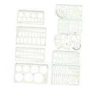 Gatuida 9pcs Plastic Geometric Drawing Stencils Circle and Oval Shape Templates for Painting Crafts Quilting Engineering Portable Measurement Tool for Office School and Architectural Use