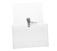 Gatuida Acrylic Donation Box Lockable Fundraising Suggestion Box with Keys Large Six-sided Public Ballot Collection for Office and Charity Use