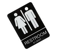 Gatuida Acrylic Self Adhesive Unisex Restroom Sign English Text with Gender Symbols Easy Install Bathroom Door Sticker for Office Toilet Corridor