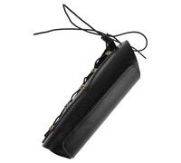 Gatuida Adjustable Black Faux Leather Archery Arm Guard with Forearm Wrist Protector Sleeve, Protective Bow Practice Guard for Men and Women Hunting and Target Shooting