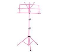Gatuida Adjustable Colorful Folding Music Stand Carry Bag Tripod Holder for Sheet Music Metal Construction Portable for Musicians (pink)