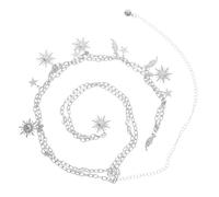 Gatuida Adjustable Double Waist Chain Belt for Women Elegant Metal Sunflower Body Jewelry Lightweight Silver Waistband for Dresses Jeans Party and Everyday Wear