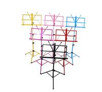 Gatuida Adjustable Song Stand Collapsible Foldable Stands Portable Folding Holder Guitar Traveling Music Multiple Base Compact Tripod Stand Metal Book Stand Black