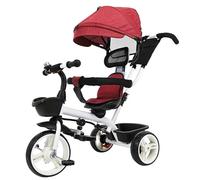 Gatuida Adjustable Tricycle with Sunshade Sturdy Plastic Metal Bike Stroller for Lightweight Portable Safe Comfortable Ride for Outdoor Family Fun