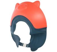 Gatuida Adjustable Waterproof Shampoo Protective Hat with Ear Guard, Back-Flow Preventing Bathing Cap for Shower and Hair Wash, Red and Blue