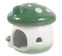 Gatuida Adorable Ceramic Hamster Hideout Mushroom Shaped Cooling Nest for Dwarf Hamsters Hedgehogs Chinchillas Cozy Privacy House Animal Accessory