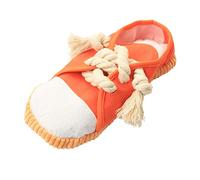 Gatuida Adorable Orange Pet Slipper Toy Creative Chewing Plaything for Puppies Sound-making Interactive Design Suitable Small Dog Molar Toy for Reducing Boredom and Destructive Behavior