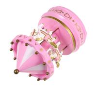 Gatuida Adorable Pink Carousel Music Box Manual Wind Up Birthday Home Decor Craftsmanship Special Occasion Present