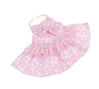 Gatuida Adorable Rabbit Clothing with Extra-long Traction Rope Lightweight Floral Print Dress for Small Pets Stylish Bunny Costume for Outdoor Use and Daily Comfort
