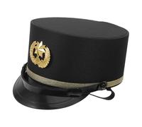 Gatuida Adult Train Conductor Hat Black Cloth Railroad Engineer Cap Comfortable Wear Easy to Style Classic Design for Train Themed Party Or Holiday Party