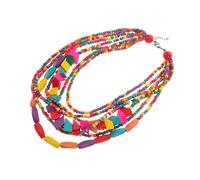Gatuida African Beaded Necklace for Women Multilayer Chunky Design with Vibrant Beads for Ethnic Style Outfits and Elevating Your Look