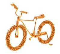 Gatuida Aluminum Wire Mini Bike Model Handmade Miniature Bicycle Decor for Desktop and Dollhouse Lightweight Tiny Bike Ornament with Vivid Detail and Durable Craftsmanship Yellow Creative