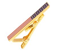 Gatuida American Flag Tie Clip and Resists Bending Alloy Necktie Bar with Lasting Clasp Strength Elegant Polished Finish for Men Suitable for Everyday Commuting and National Celebrations