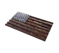 Gatuida American Flag Wooden Challenge Coin Holder with Star Pattern Capacity Display Stand for Medals Poker Chips and Challenge Coins Patriotic Decor Gift for Law Enforcement and Police