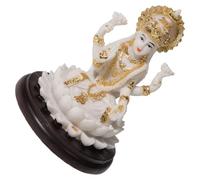 Gatuida and Lightweight with Simple Resin Design Artistic Statue Wear Resistant Indian Buddha Figurine Decoration, White Colour for Home Cabinet Or Living Room Desk
