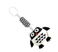 Gatuida Animal Themed Hanging Wind Chime for Stroller Black and White Owl Pendant with Cartoon Design Early Visual Stimulation and Educational Development for Newborns and Boy Girl